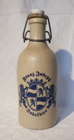 Franz Joseph Jubelbier címeres csatos kerámia palack