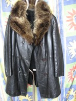 Borg getaway women's black lined leather jacket 48