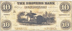 USA / Kansas-Leavenworth helyi kiadás / 10 dollár 1856
