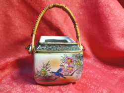 Beautiful antique Japanese porcelain sugar bowl, jewelry bowl, tobacco bowl