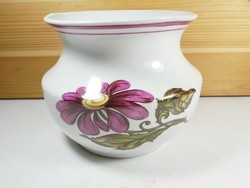 Retro régi porcelán virág mintás váza WITEG KŐPORC jelzéssel