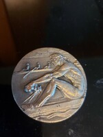 Bronze commemorative medal, 1940s, 50 mm, Hungarian rowing association, mark jl