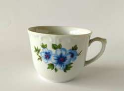 Beautiful old German porcelain mug with a pansy pattern