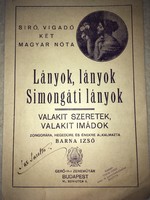 Antik kotta!/1920/ Síró , vigadó két magyar nó/ Lányok, lányok Simongáti lányok,- Valakit szeretek..