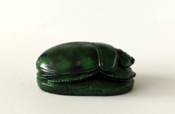Vintage marked scarab beetle stone figurine