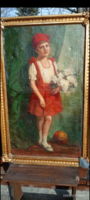 Lengyel Reinfuss Ede, 1920 Kislány virággal