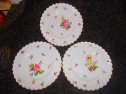 3 pcs antique carlsbad carl coll porcelain hand painted plate 20 cm