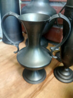 Old pewter two-handled vase - liquidation of collection