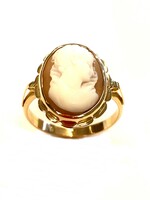 Cameo yellow gold ring 61m