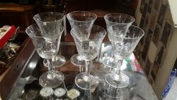 Wine glass set, 6 pieces, height 14 cm, flawless.