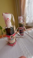 Retro díszes mini borosüveg egri bikavér gyűjtőknek