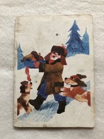 Régi rajzos Karácsonyi képeslap - Tomaska Irén rajz                -4.