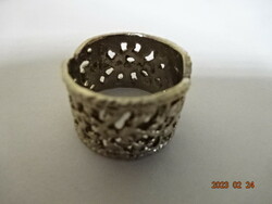 Silver-plated women's ring with openwork pattern, inner diameter 17 mm. Jokai.