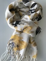 Large yellow floral stole, 200 x 80 cm