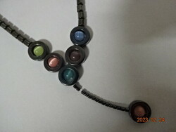 Colorful stone necklace, length 49 cm. Jokai.