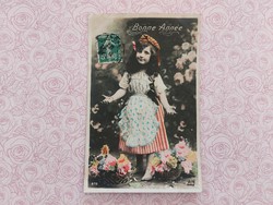 Old postcard child photo postcard little girl