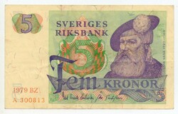 Sweden 5 Swedish kroner, 1979