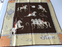 Viennese shawl with motifs of the Spanish riding school, 67 x 67 cm