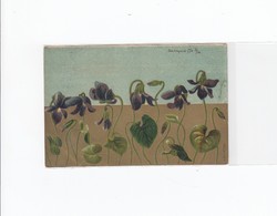 Easter postcard with flowers, 1900, with a very nice long address