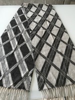 Unisex scarf with diamond pattern, wool and acrylic blend, 180 x 28 cm