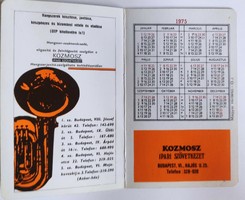 Kosmosz industrial cooperative card calendar 1975