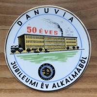 Danuvia factory 50-year jubilee raven house porcelain plaque