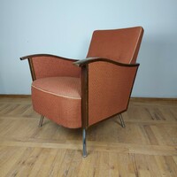 Csehszlovák art-deco fotel csővázas retro karosszék