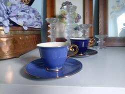 In a pair - flora gouda in a beautiful shape and color, 2 larger vintage porcelain cups + base