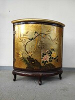 Antik kínai arany lakk bútor sarok szekrény festett madár virág 709 6835