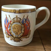 Old English faience coronation commemorative jubilee mug