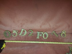 Solid copper letters and numbers, to be nailed to wood, with built-in nail!