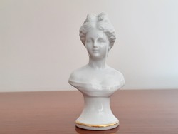 Vintage porcelain female bust old mini shoulder statue 9 cm