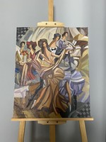 Samuel Veksler olajfestmény eredetiazolással közvetlen a művésztől