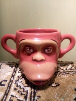 Bögre csésze teás kerámia majom