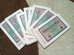 Old German paper money (10 pieces)
