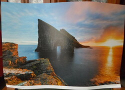 Poster 24.: Drangarnir, Vágar Island, Faroe Islands (Denmark, photo; sea, rock)