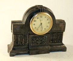 Antique Art Nouveau pewter mantel clock 489