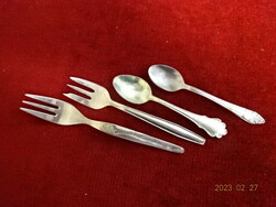 Chrome-plated cutlery, four pieces, pastry fork and coffee spoon. Jokai.