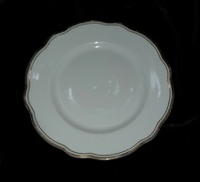 Zsolnay porcelain dessert plate with gold stripes 17.5 cm