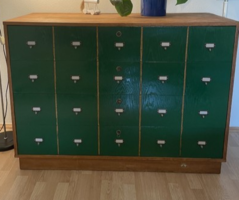 A real wooden chest of drawers with many drawers suitable for a spectacular loft or industrial design, size 130x55x94 cm