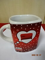 Német porcelán bögre, KIKA reklám pohár, szögletes. Jókai.