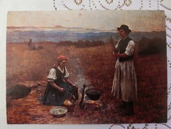1976/Bihari Sándor - Készül a vacsora/postatiszta Képzőművészeti retro képeslap