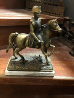 Bronze statue of Napoleon on horseback, very nice casting, 22 x 25 cm