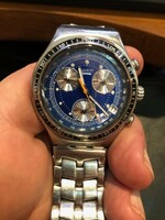 Swatch irony chronograph stainless steel men's watch, in working condition.