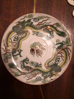 Keleti porcelán, sárkányos kistányér / csésze alj (kínai)