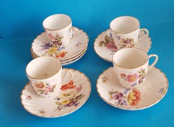 Carlsbad mocha cups with saucers, painted porcelain