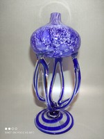 Kék muránoi üveg olaj mécses dizájn dísztárgy parfüm illatosító