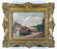 Palcsó Dezső (1887-1966): Utcarészlet festmény (50778)