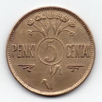 Litvánia 5 litván centai, 1925