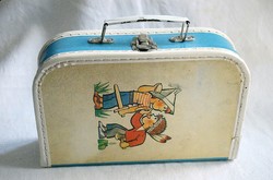 Retro játék koffer , bőrönd Csehszlovákia 70-es 80-as évek 25,5 x 7 x 16,5 cm